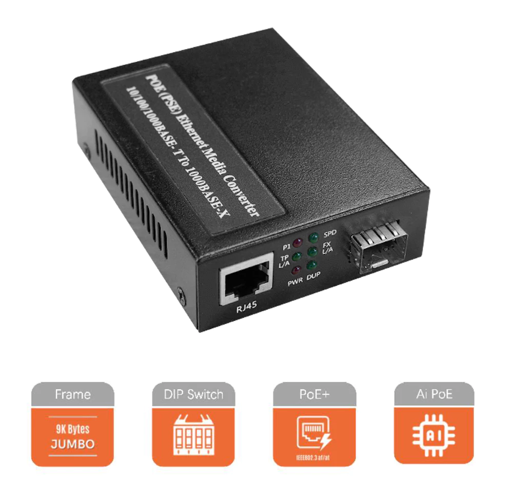 Gigabit POE Media Converter