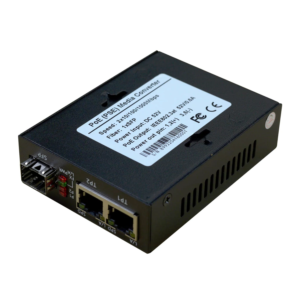 Gigabit POE Media Converter 2 RJ45