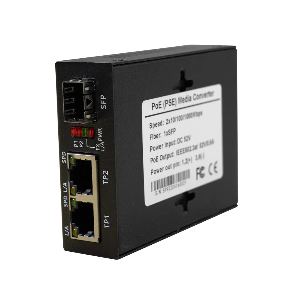 Gigabit POE Media Converter 2 RJ45